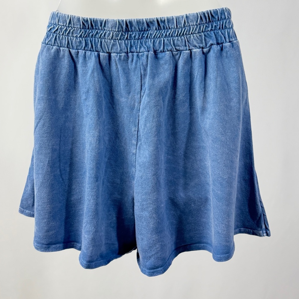 J.Her Blue Tie Waist Lounge Shorts Skort Style Cotton Small - Picture 2 of 4